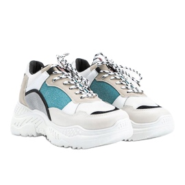 Beige Sneakers mit dicker Joana-Sohle 1