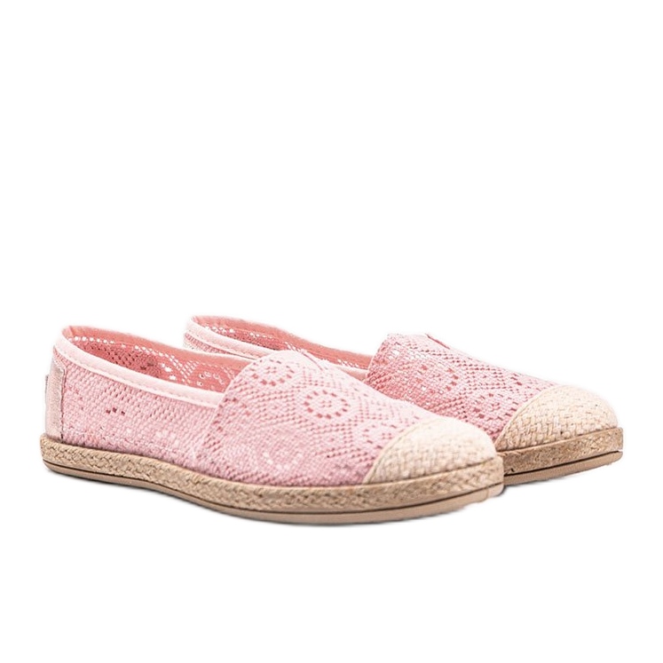 Mandys rosa Stoff-Espadrilles 1