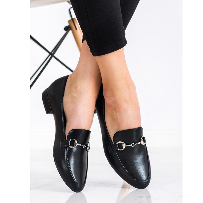 Sergio Leone Klassische Loafer mit Öko-Leder schwarz 1