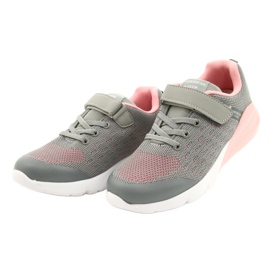 American Club Mädchen Sportschuhe mit Klettverschluss RL11 Grau-Rosa 1