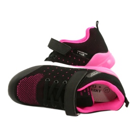 American Club Mädchen Sportschuhe mit Klettverschluss RL11 Schwarz / Rosa 4