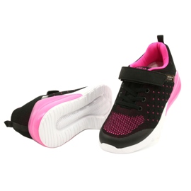 American Club Mädchen Sportschuhe mit Klettverschluss RL11 Schwarz / Rosa 2