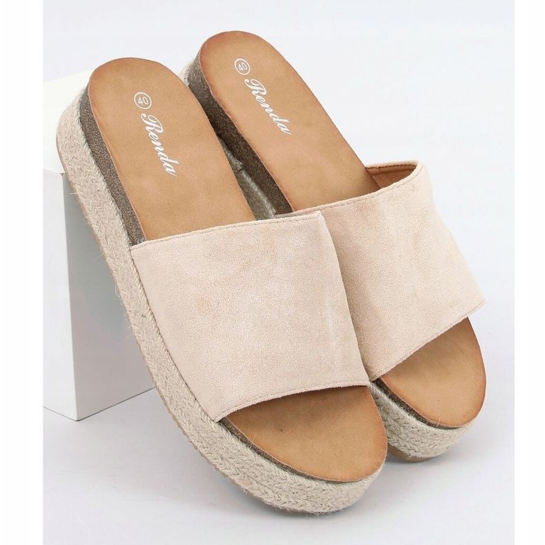 Beige Espadrilles Hausschuhe 10-215 Beige 1