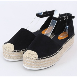 Espadrilles schwarze Sandalen 2138 Schwarz 1