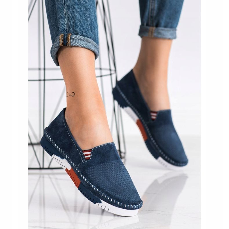 ARTIKER Lederslipper auf der Plattform navy blau blau 2
