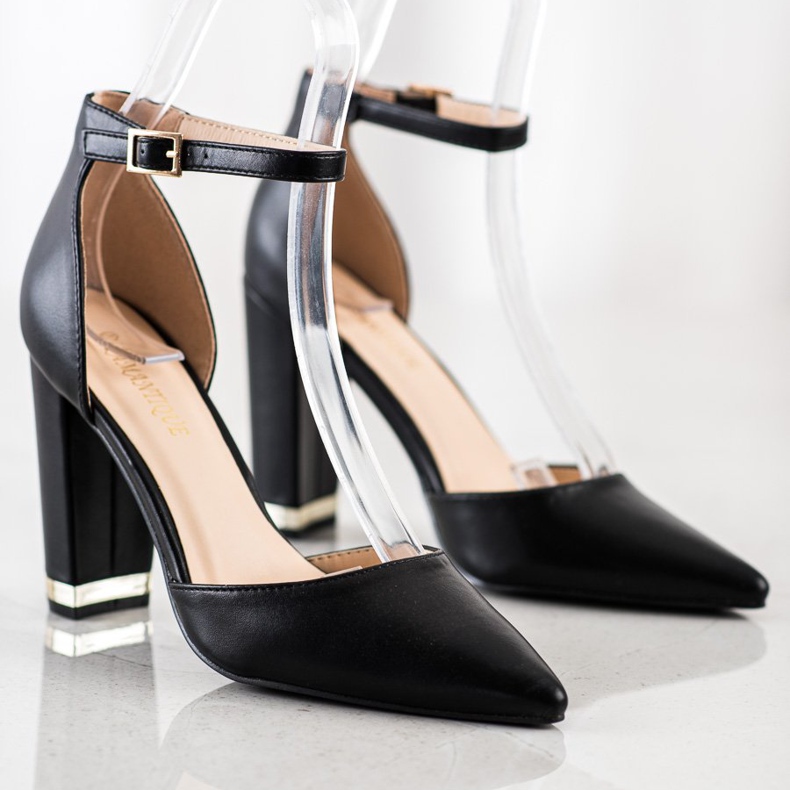 Diamantique Stilvolle Pumps in Spitz schwarz 1