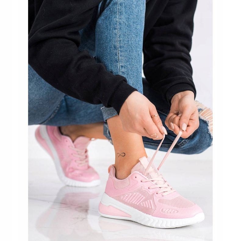 SHELOVET Durchbrochene Sportschuhe rosa 1