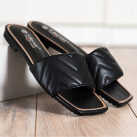 S. BARSKI Gesteppte S.BARSKI Hausschuhe schwarz 1