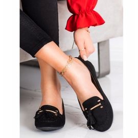 Kayla Modische Loafer schwarz golden 1