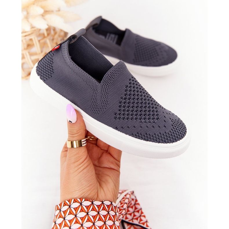 Kinder Slip-On Big Star HH374104 Grau Slip-On Sneakers 1