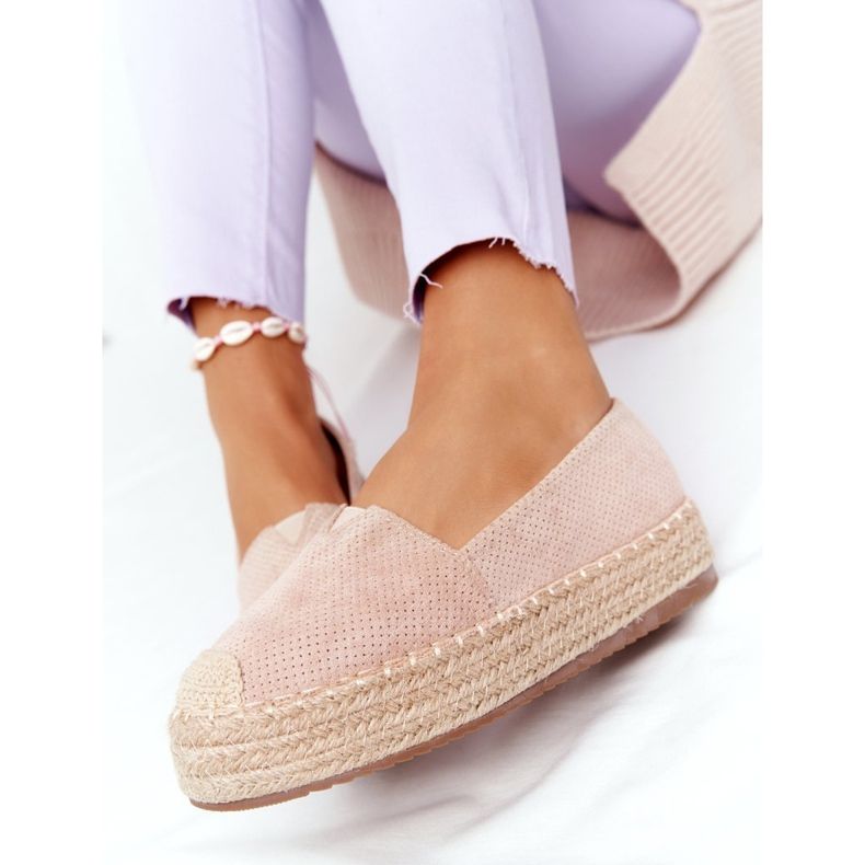 Espadrilles auf der Straw Platform Beige Highway 1