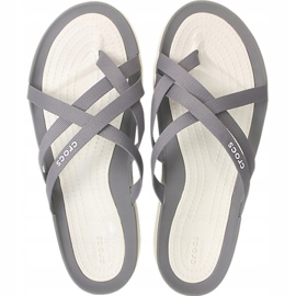 Crocs Damen Hausschuhe Swiftwater Webbing Flip W Hellgrau 205479 Okt. 2