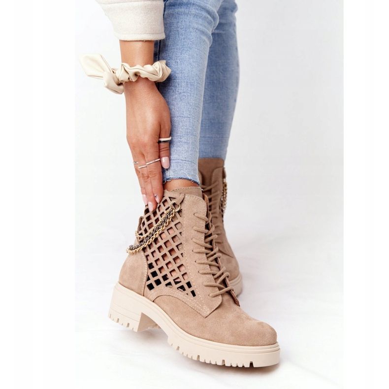 Lewski Shoes Durchbrochene Stiefel Workery Lewski Schuhe 3030-0 Sand braun 2