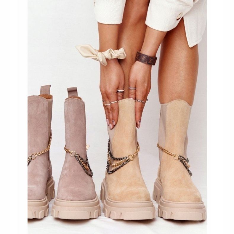 Lewski Shoes Wildleder Sztyblety Workery Lewski Schuhe 2998-0 Sand beige mehrfarbig 1