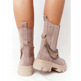 Lewski Shoes Wildleder Chelsea Boots Workery Lewski Schuhe 2998-0 Beige 2