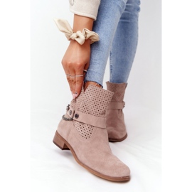 Lewski Shoes Openwork Spring Boots Lewski Schuhe 2905-0 Beige 2