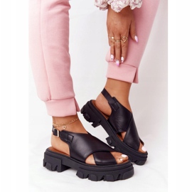 Lewski Shoes Ledersandalen On The Platform Lewski Schuhe 3018-0 Schwarz 1