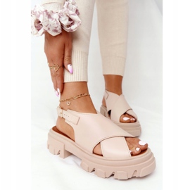 Lewski Shoes Ledersandalen On The Platform Lewski Schuhe 3018-0 Beige 1