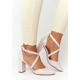 Perlenpumps auf einer Säule Sergio Leone SK863 Beige 2