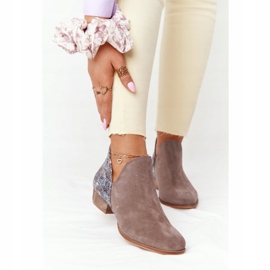 Damen Lederstiefel Maciejka Dunkelbeige 04091-65 2
