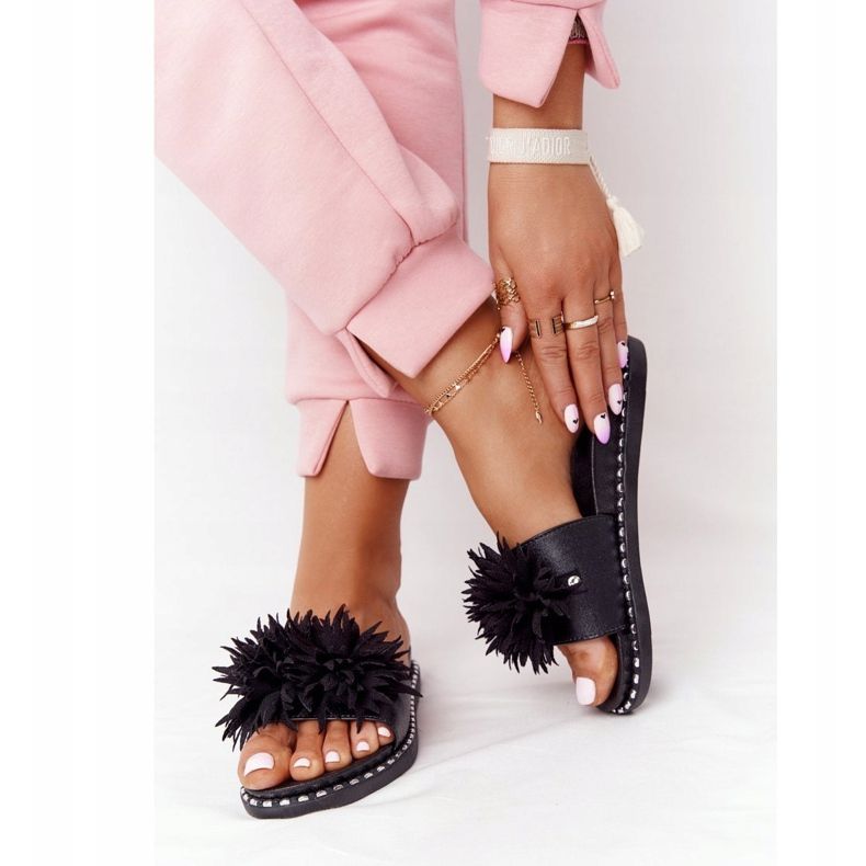 Vinceza 20-30101 Schwarze Gummi-Hausschuhe mit Jets 2