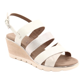 Frauen Ledersandalen Silber Caprice 9-28708-26 1
