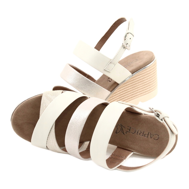 Frauen Ledersandalen Silber Caprice 9-28708-26 4