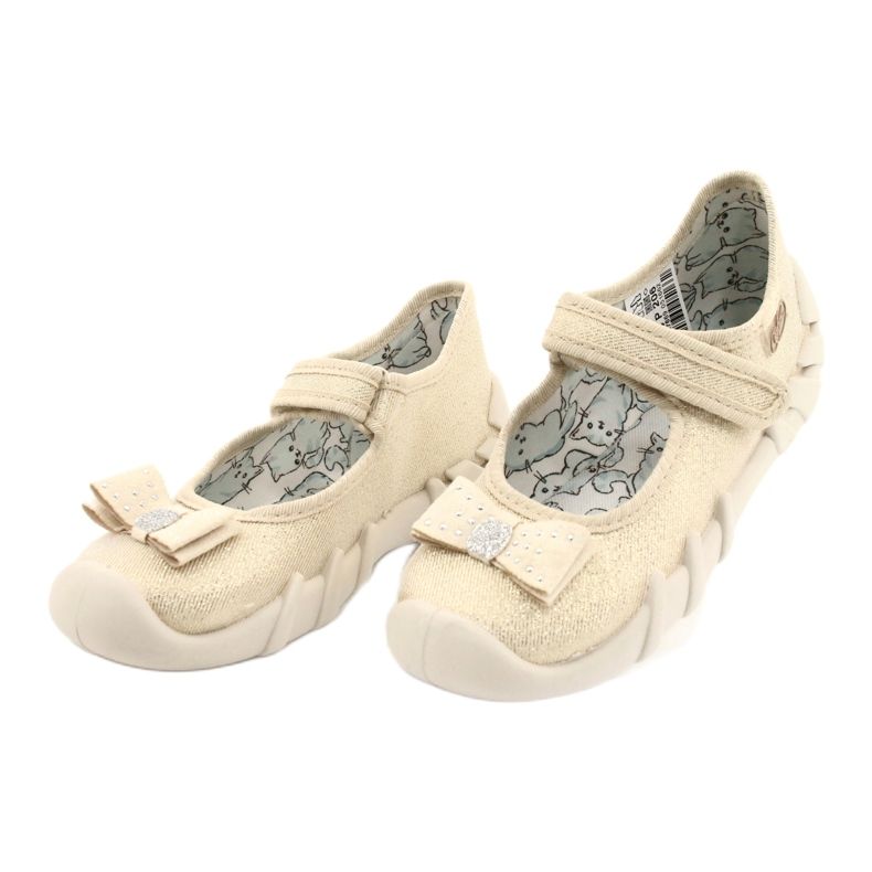 Befado Kinderruhrschuhe mit einem Bogen 109p206 Gold golden 3