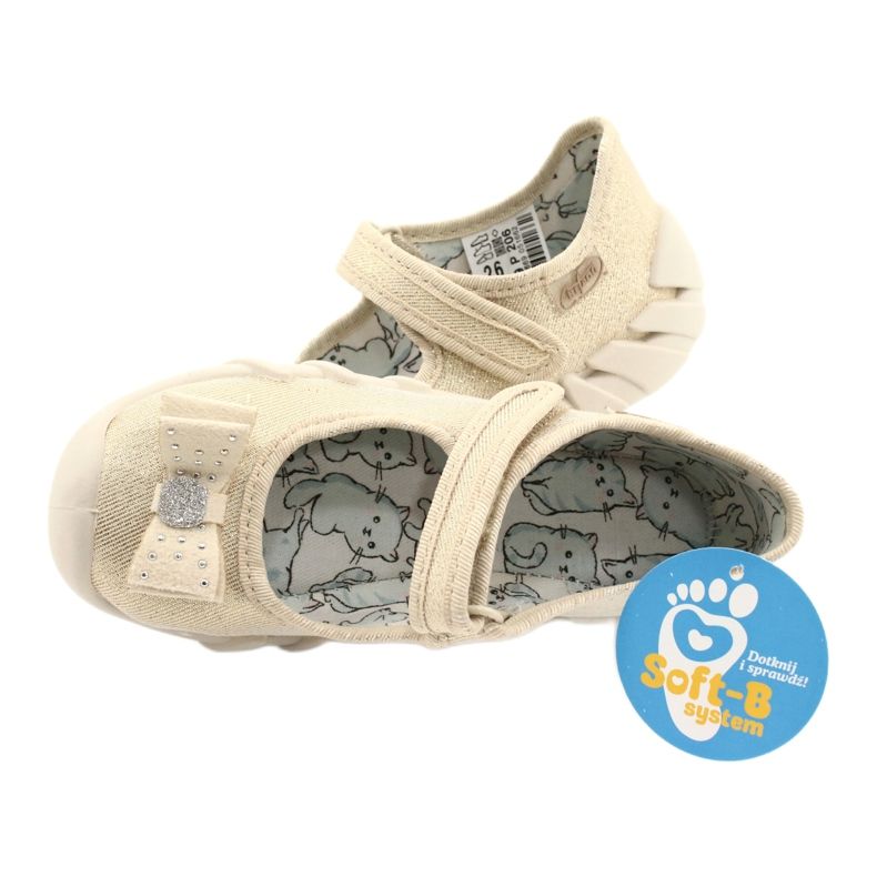 Befado Kinderruhrschuhe mit einem Bogen 109p206 Gold golden 5