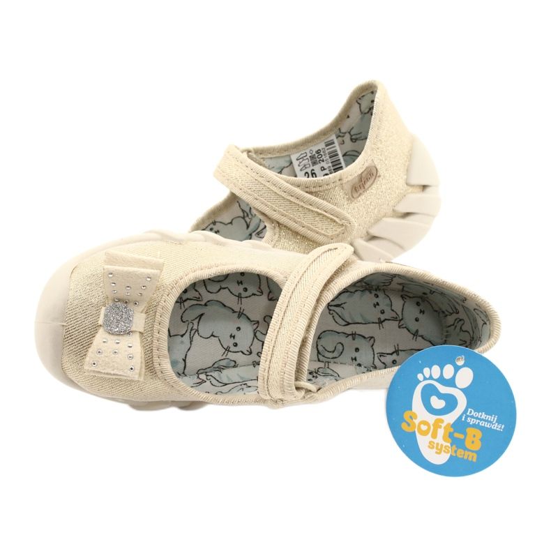 Befado Kinderruhrschuhe mit einem Bogen 109p206 Gold golden 6
