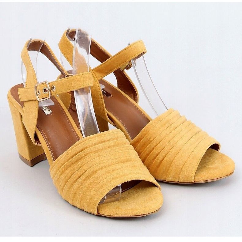Hochhackige Sandalen Honig 1L-19267 Gelb 1