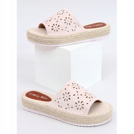 Beige durchbrochene Hausschuhe Espadrilles 99-62A Beige 1