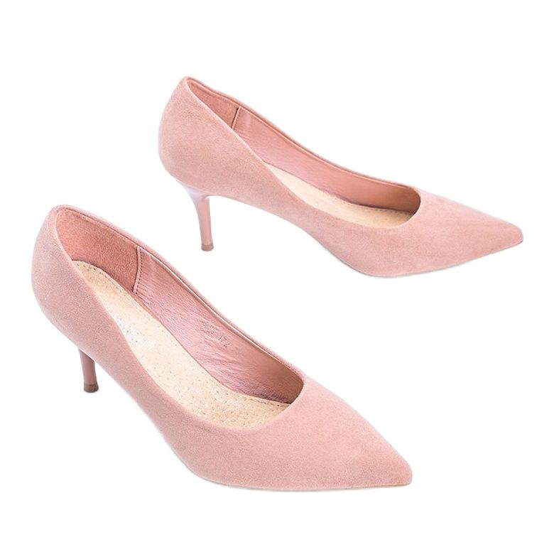 Pinke Pumps auf Stilettoabsatz aus Öko-Wildleder Anissa rosa 2