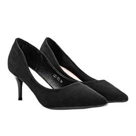 Schwarze Pumps auf Stilettoabsatz aus Öko-Wildleder Anissa 1