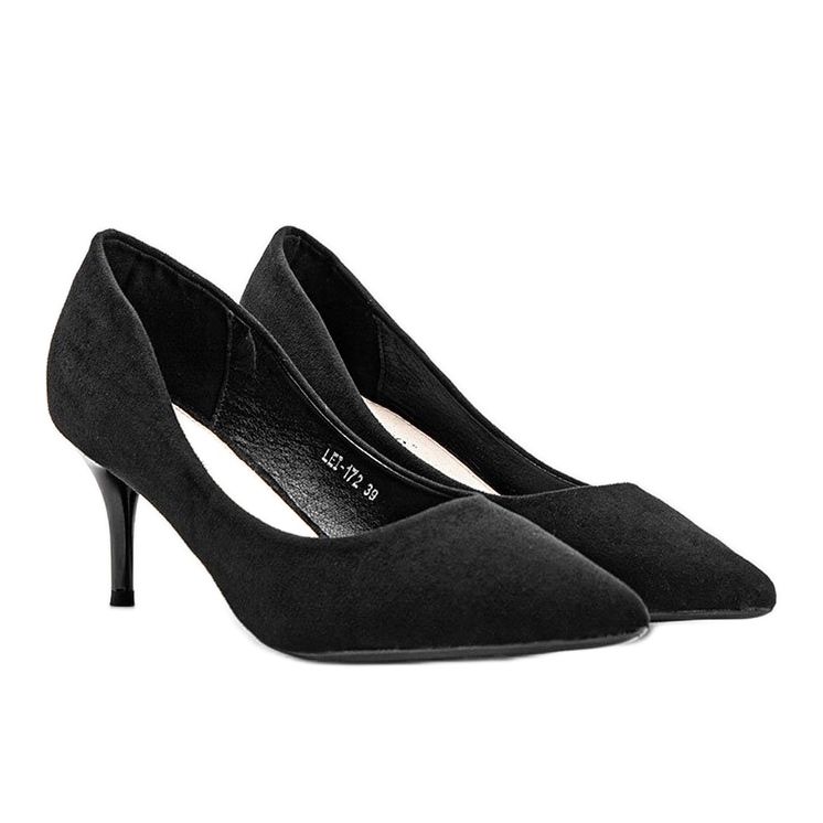 Schwarze Pumps auf Stilettoabsatz aus Öko-Wildleder Anissa 1