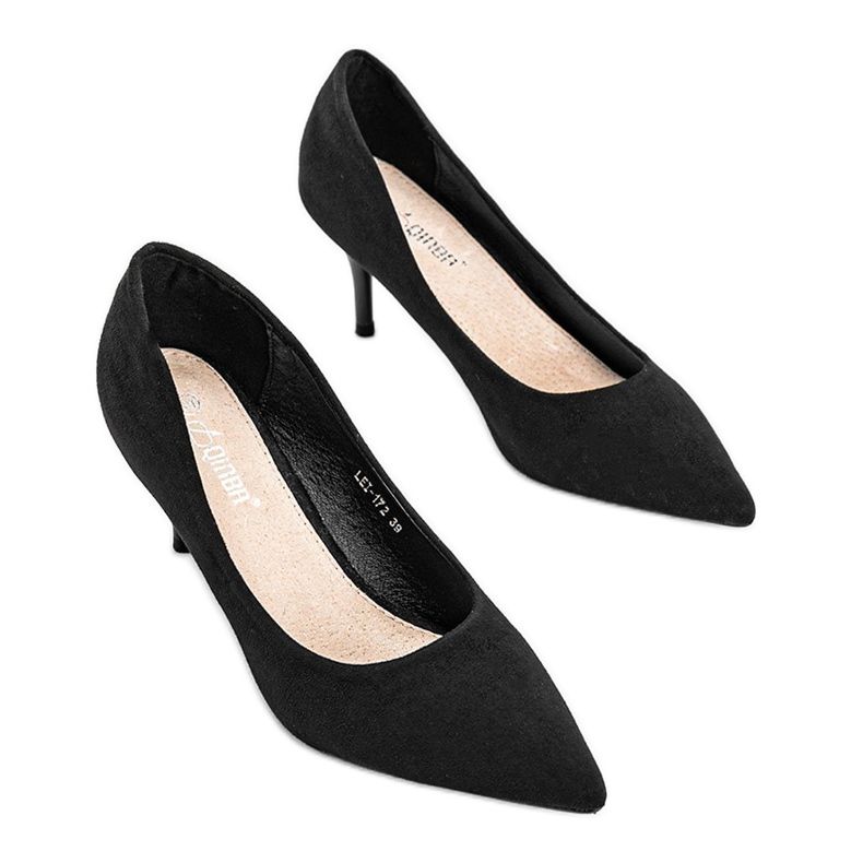 Schwarze Pumps auf Stilettoabsatz aus Öko-Wildleder Anissa 2