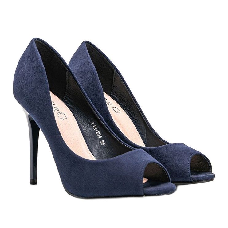 Marineblaue Pumps auf einem Janessa-Stilettoabsatz navy blau 1