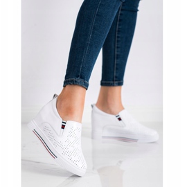 Filippo Keilschuhe aus Leder weiß 1