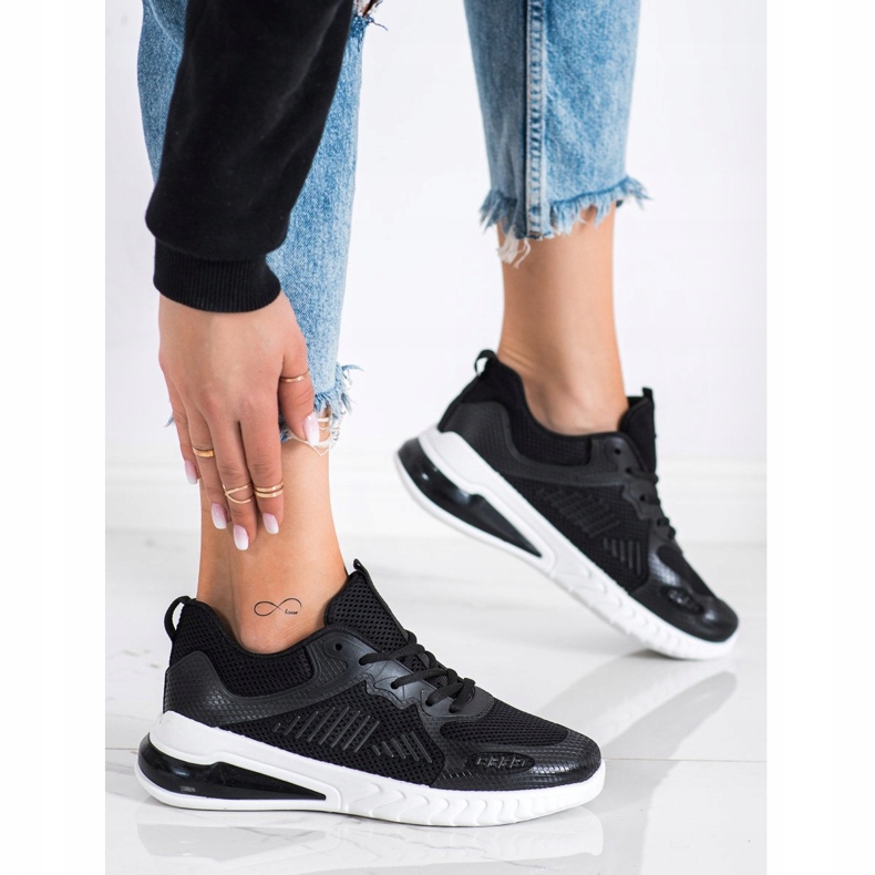 SHELOVET Durchbrochene Sportschuhe schwarz 2