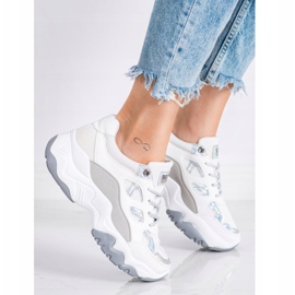 SHELOVET Modische Sneaker zum Schnüren weiß grau 1