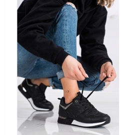 SHELOVET Schwarze Sneaker mit Muster 2