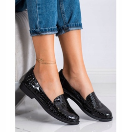 SHELOVET Schwarz lackierte Loafer 1