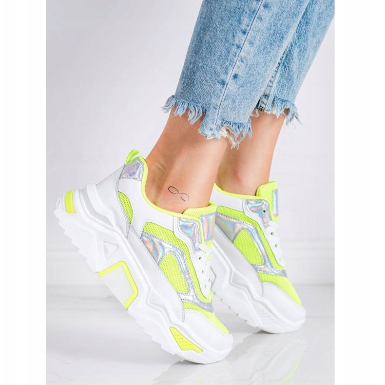 SHELOVET Sneakers auf der Plattform mit Mesh weiß mehrfarbig grün 1
