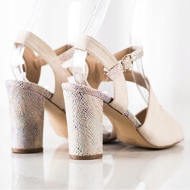 S. BARSKI Sandalen mit dekorativem Absatz S.BARSKI beige 1