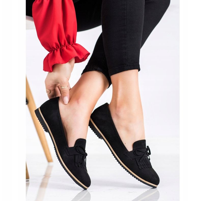 SHELOVET Wildleder-Lords mit Schleife schwarz 2