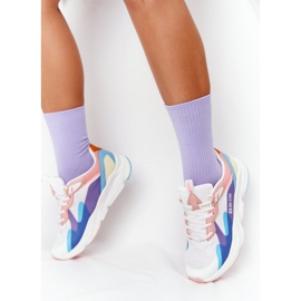 Damen Sportschuhe Memory Foam Big Star HH274809 Weiß-Rosa lila blau 2