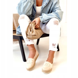 PS1 Damen Espadrilles On A Straw Platform Beige Febi 1