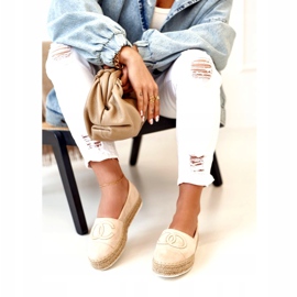 PS1 Damen Espadrilles On A Straw Platform Beige Febi 5