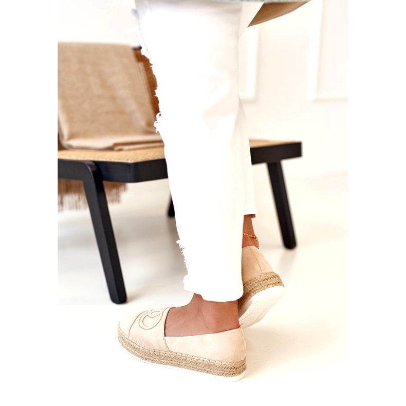 PS1 Damen Espadrilles On A Straw Platform Beige Febi 4