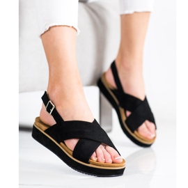 Goodin Schwarze Sandalen auf der Plattform 2